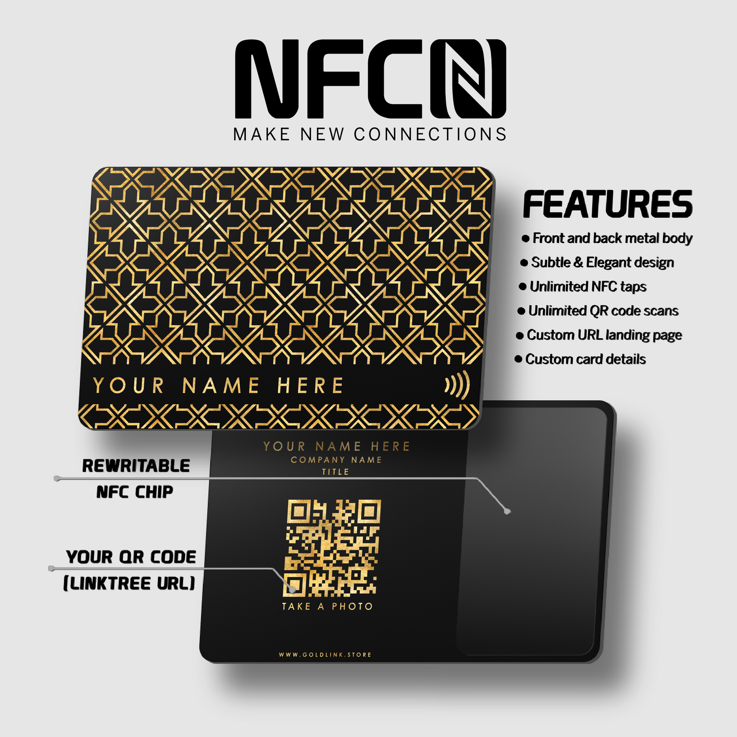 Metal NFC Card Arrows