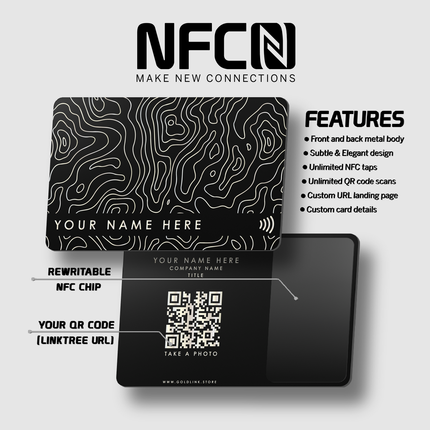 Metal NFC Card Swirls