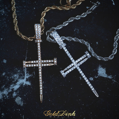 Iced Out Nail Cross